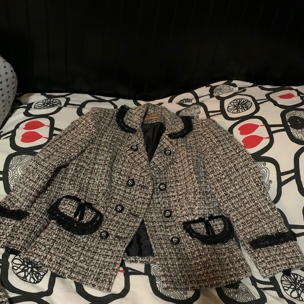 Cynthia Steffe Tweed Multicolor Blazer & Skirt Set - Picture 7 of 14